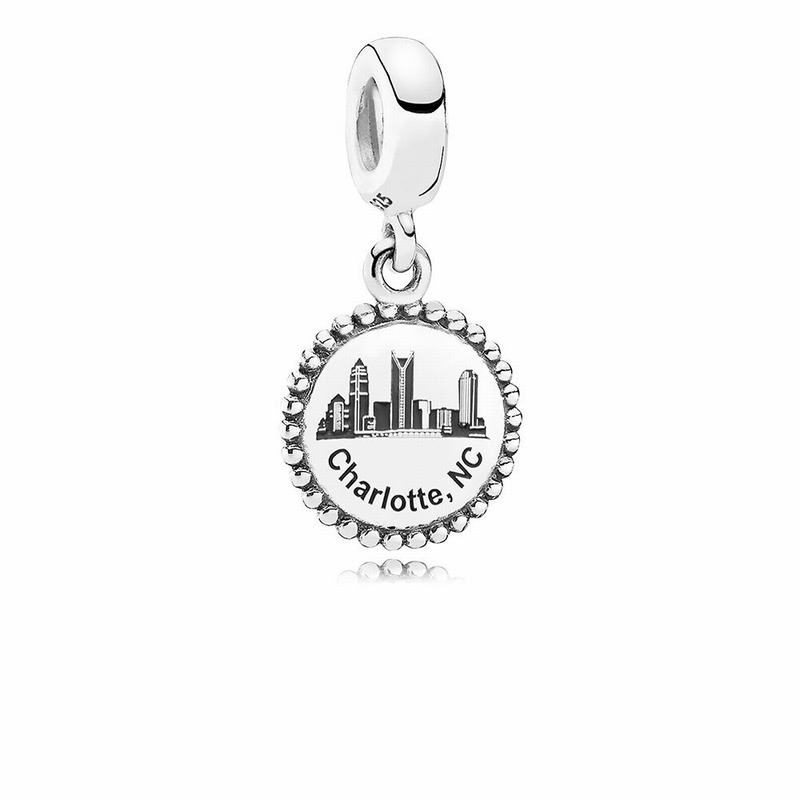 Pandora Charlotte Dangle Charm Ireland - Sterling Silver/Black Enamel - 259706GQI